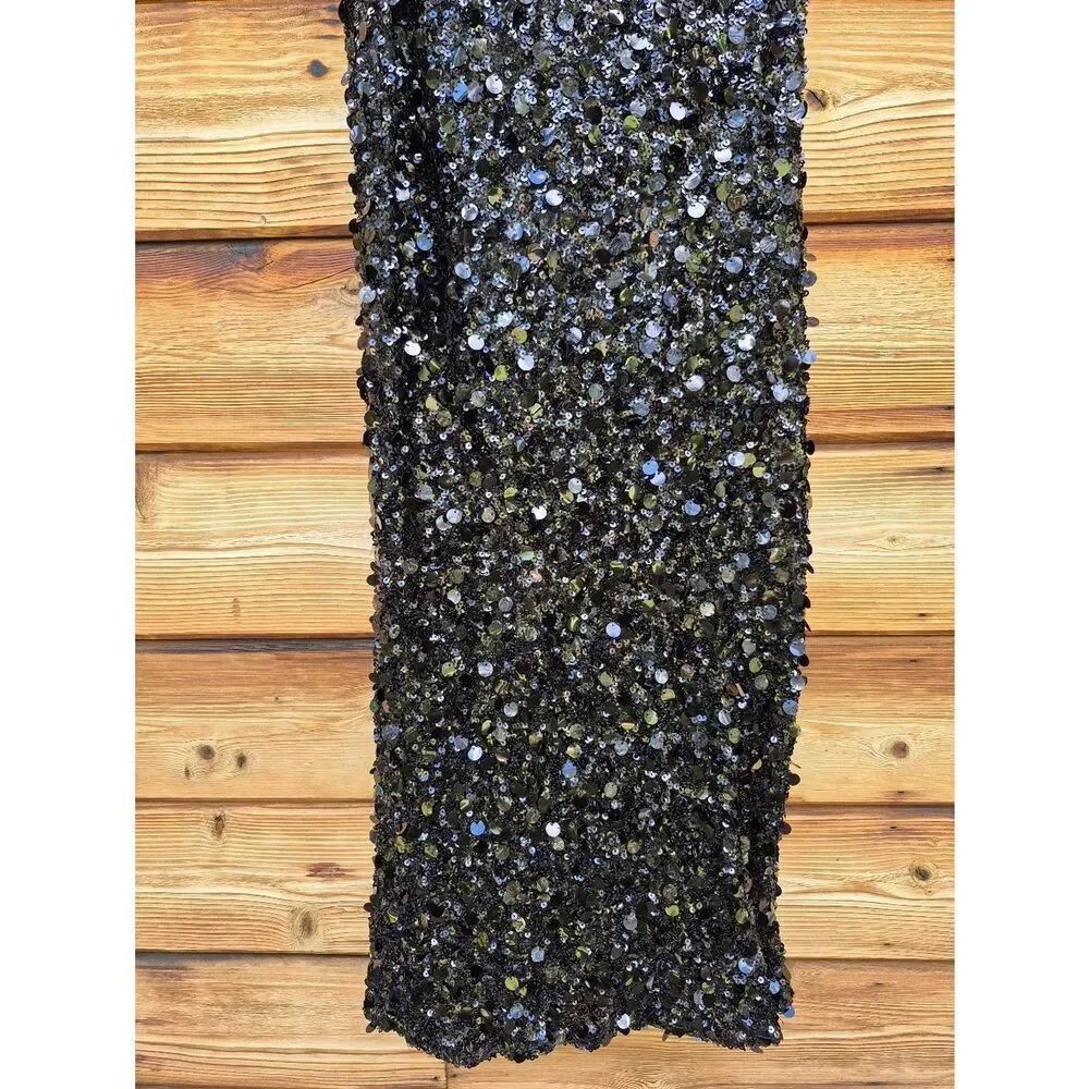 NEW Mac Duggal 27761 Black Strapless Sequin Evening Gown With Bow Size 6 - Picture 9 of 14